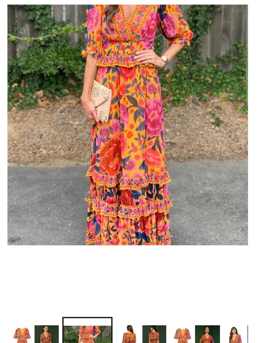 FARM Rio Floral Dream V-Neck Maxi Dress in size XS - Picture 6 of 10